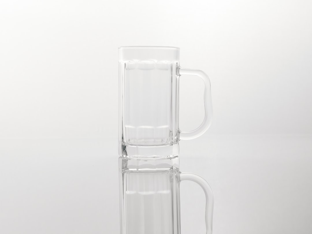 empty beer mug on a white background